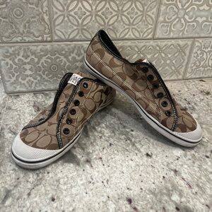 Coach brown slip-on sneakers